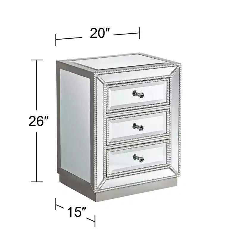 Table d'appoint rectangulaire moderne avec miroir