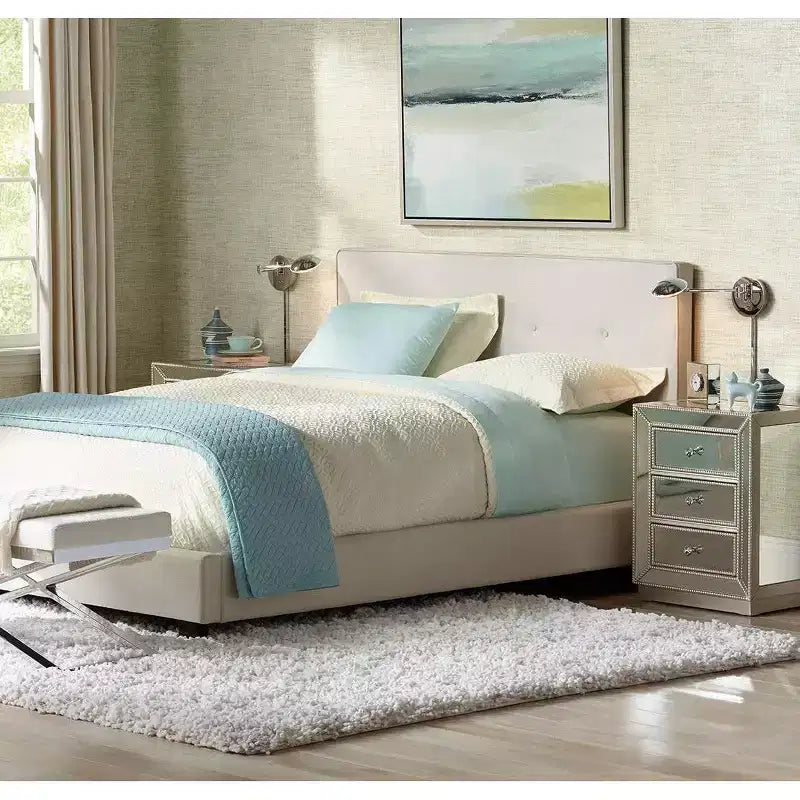 Table d'appoint rectangulaire moderne avec miroir