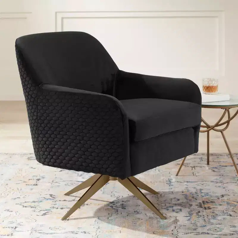 Fauteuil pivotant en velours