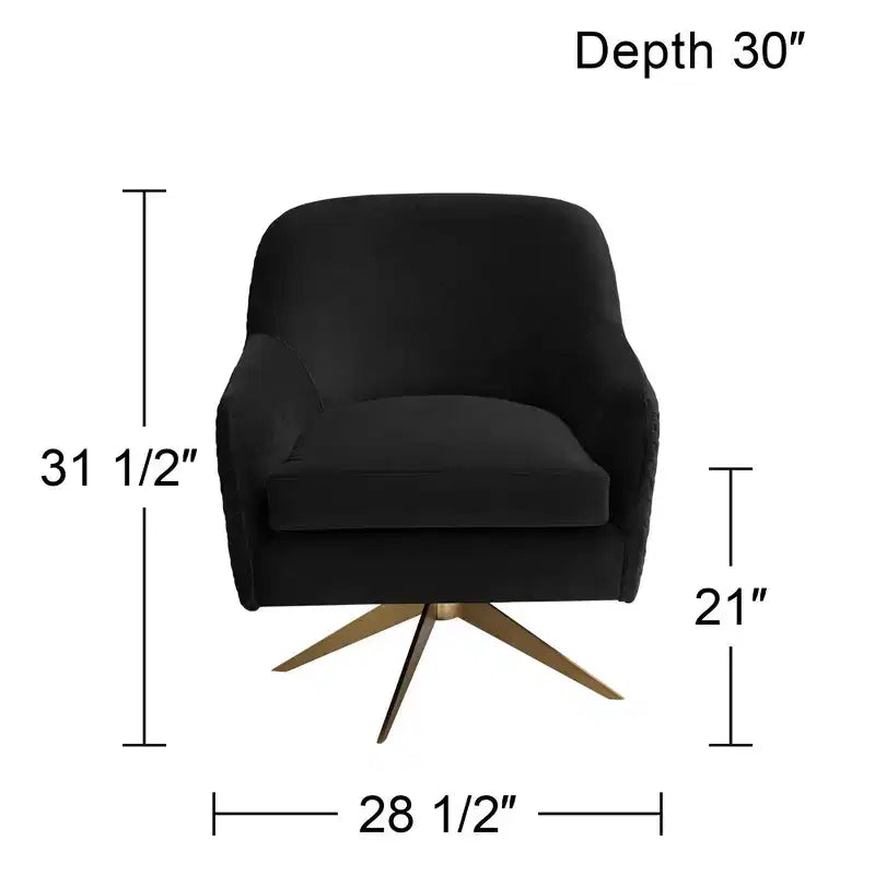 Fauteuil pivotant en velours