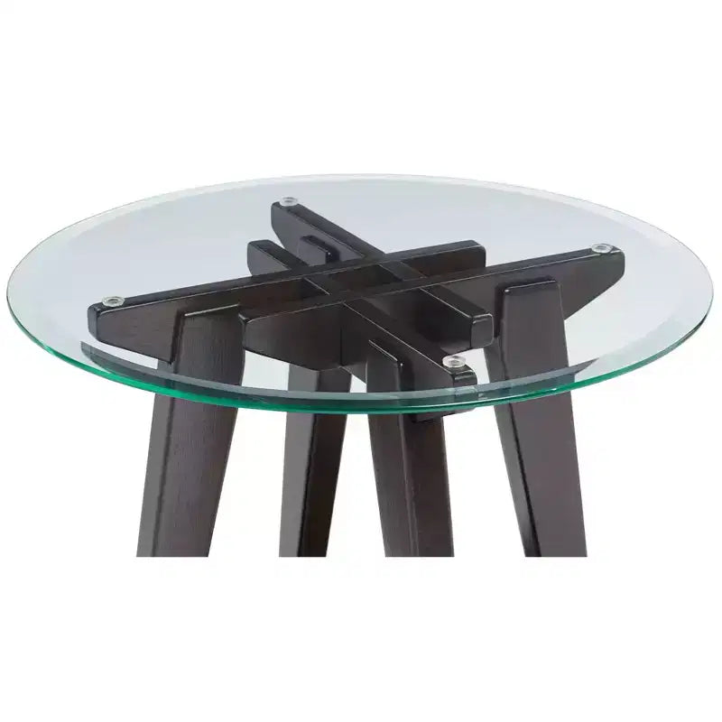 Table d'appoint ronde en bois de style rustique