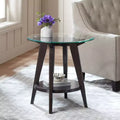 Table d'appoint ronde en bois de style rustique