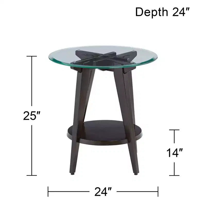 Table d'appoint ronde en bois de style rustique