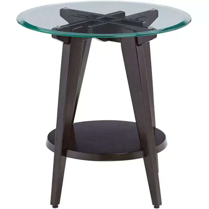Table d'appoint ronde en bois de style rustique