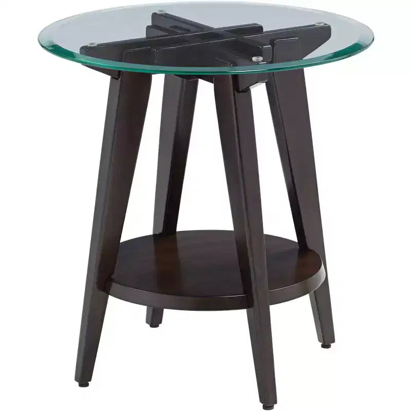 Table d'appoint ronde en bois de style rustique