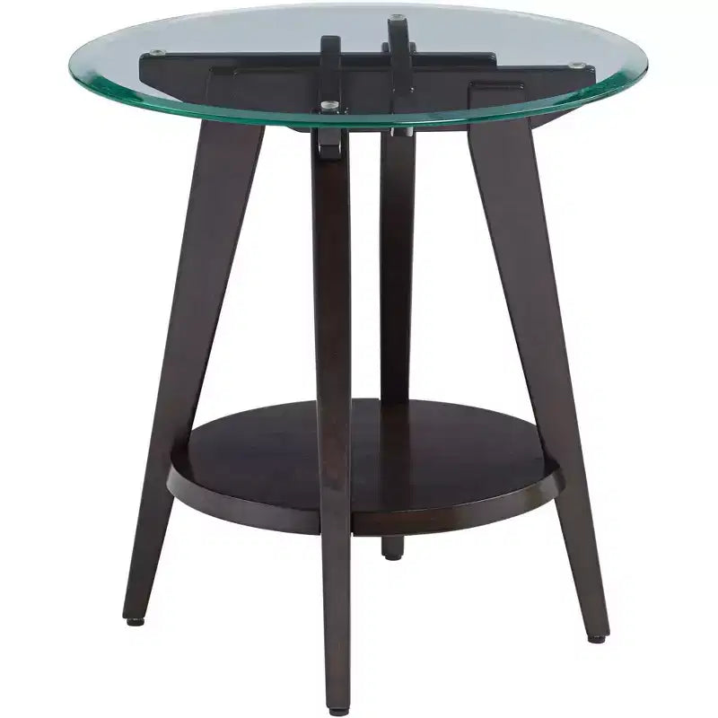 Table d'appoint ronde en bois de style rustique