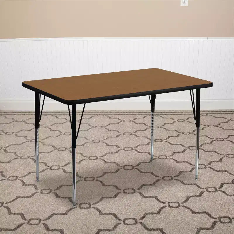 Table d'activités réglable à plateau rectangulaire en stratifié