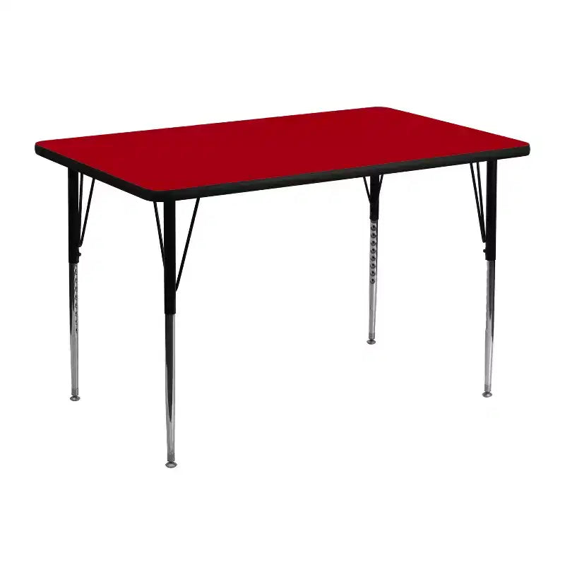 Table d'activités réglable à plateau rectangulaire en stratifié