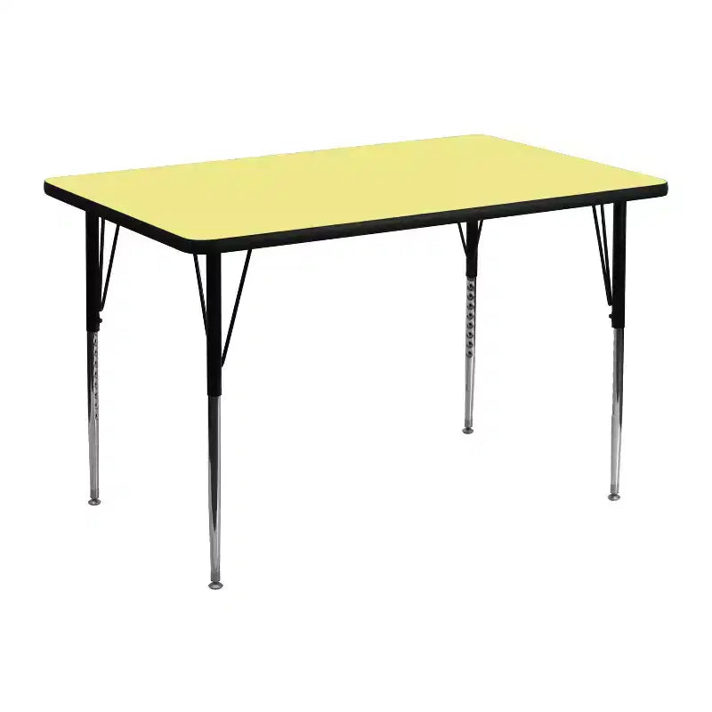 Table d'activités réglable à plateau rectangulaire en stratifié