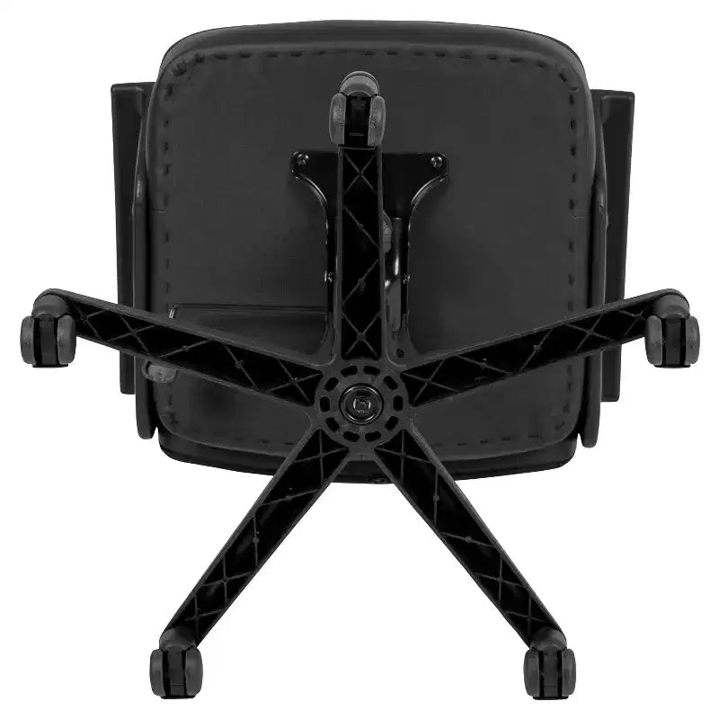 Fauteuil de bureau rembourré en cuir noir