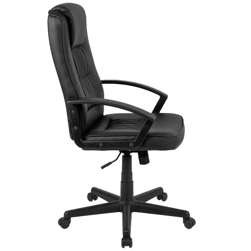 Fauteuil de bureau rembourré en cuir noir