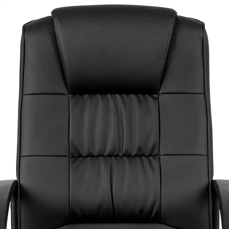 Fauteuil de bureau rembourré en cuir noir