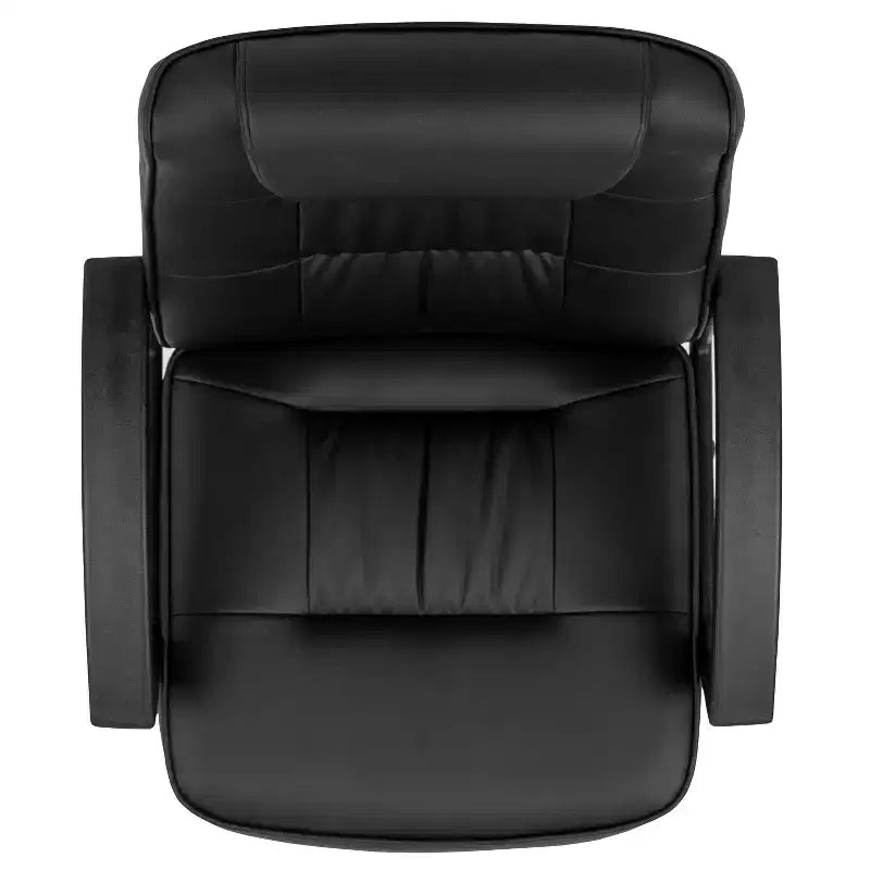 Fauteuil de bureau rembourré en cuir noir