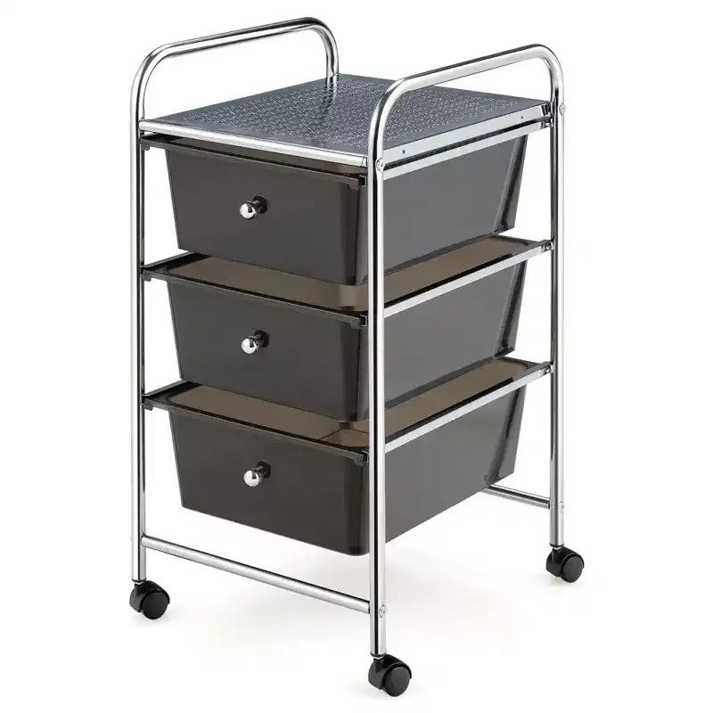 Costway 3-Drawer Cart Storage Bin Organizer Rolling with Plastic Drawers Yellow/Black/Multicolor/Rainbow
