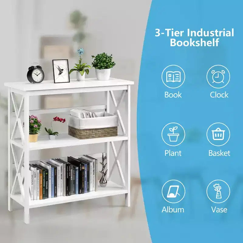 Bibliothèque étagère ouverte en bois