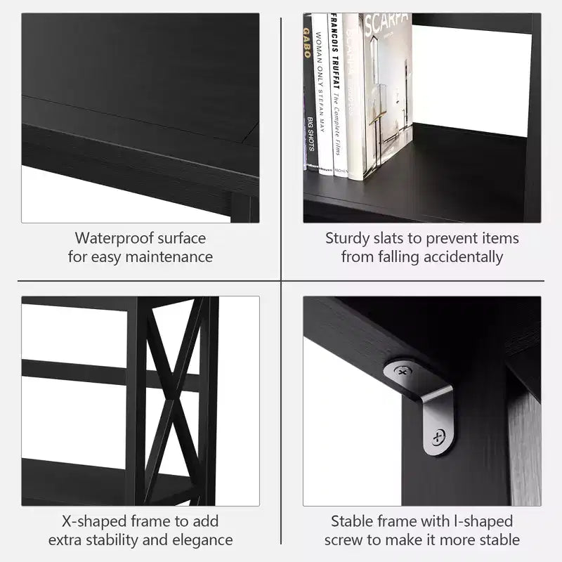 Bibliothèque étagère ouverte en bois