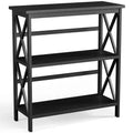 Costway 3-Tier Bookshelf Wooden Open Storage Bookcase for Home Office White\\Black\\Coffee\\Natural