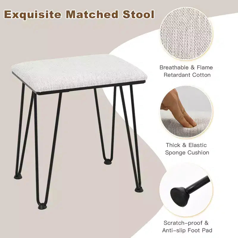 Tabouret coussin de coiffeuse de style industriel