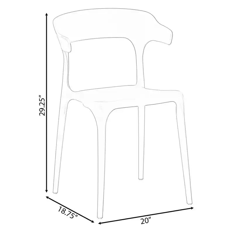 Chaise de salle à manger d'extérieur moderne en plastique
