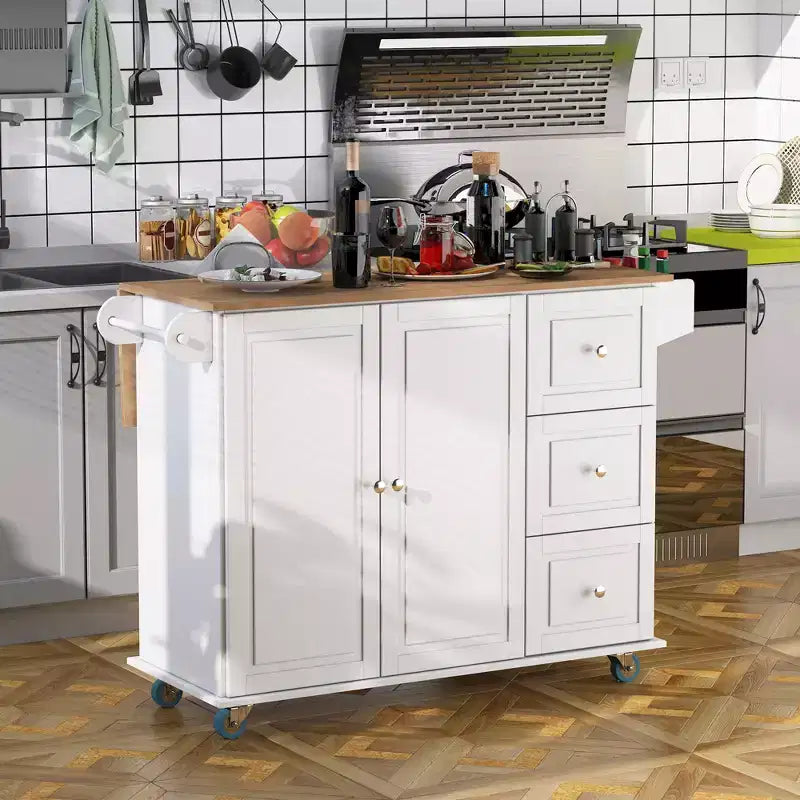 Desserte de rangement pour îlot de cuisine mobile