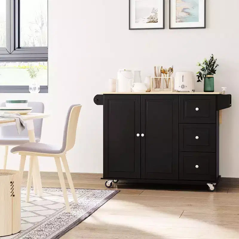 Desserte de rangement pour îlot de cuisine mobile