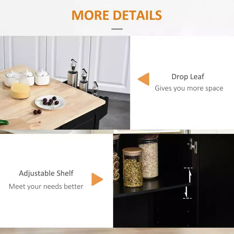 Desserte de rangement pour îlot de cuisine mobile