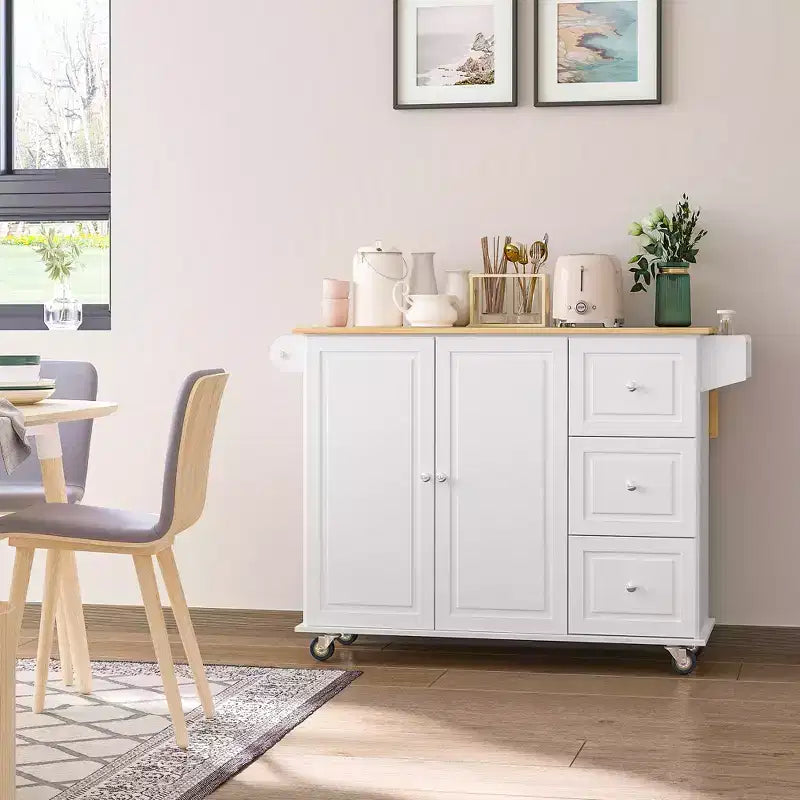 Desserte de rangement pour îlot de cuisine mobile
