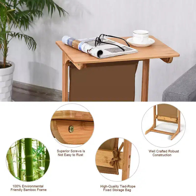 Table d'appoint pour ordinateur portable/café/snack/table de chevet (avec sac de rangement)