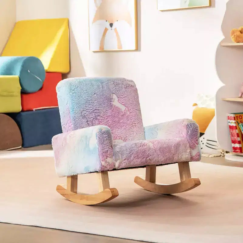 Fauteuil à bascule pour enfants avec coussins en flanelle