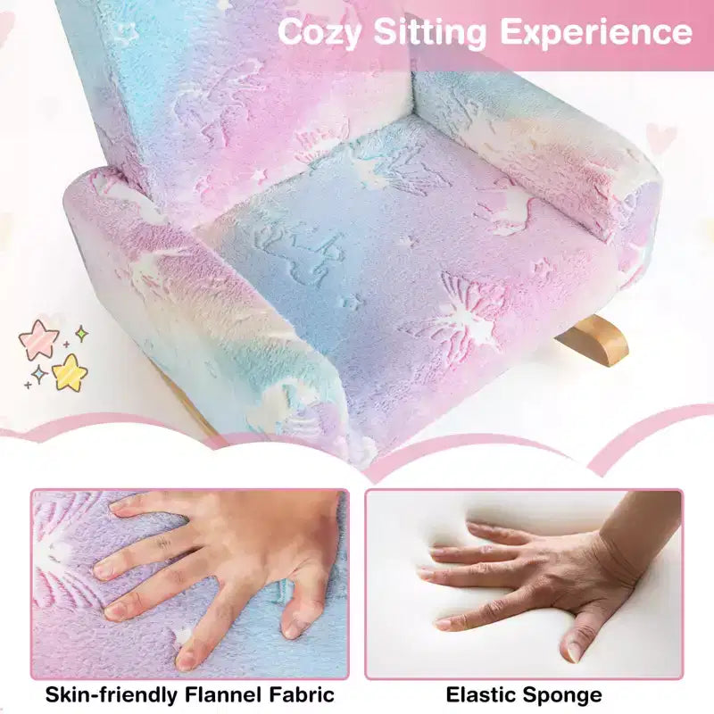Fauteuil à bascule pour enfants avec coussins en flanelle