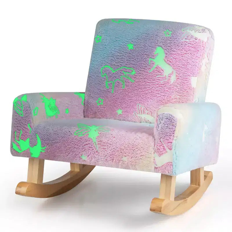 Fauteuil à bascule pour enfants avec coussins en flanelle