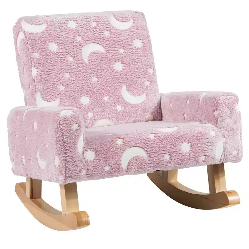 Fauteuil à bascule pour enfants avec coussins en flanelle