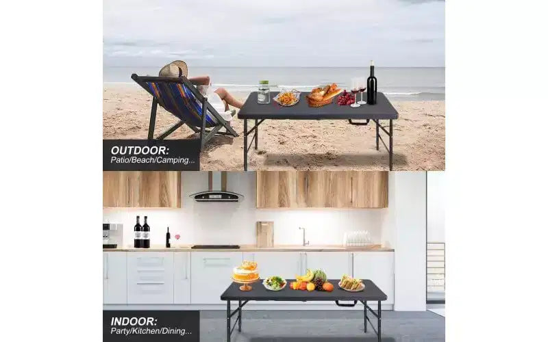 Table pliante, table portable en plastique