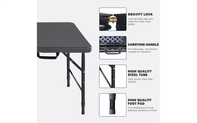 Table pliante, table portable en plastique