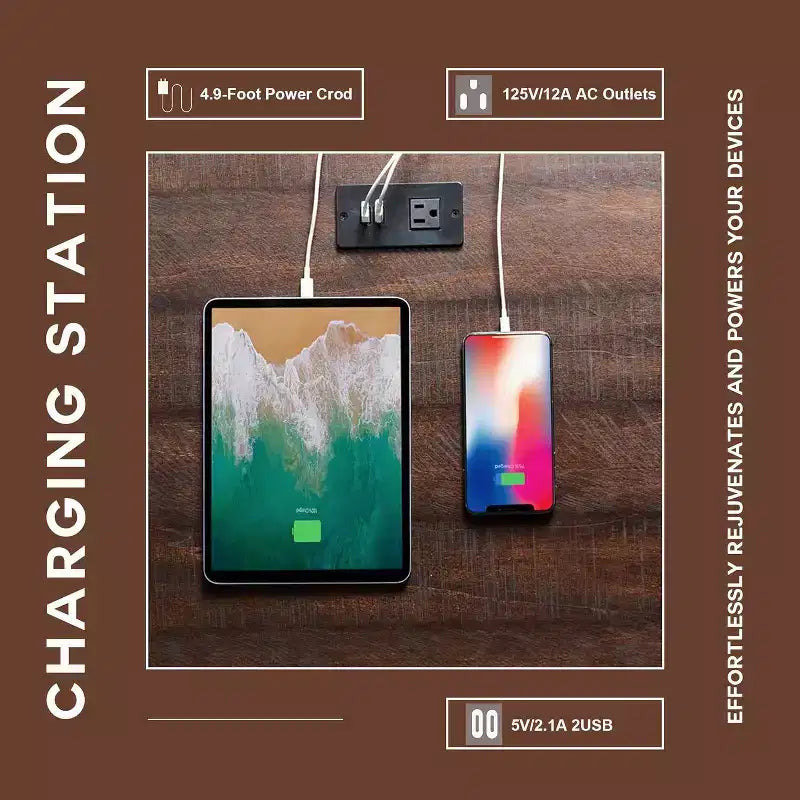 Table de chevet avec station de recharge