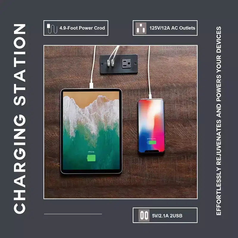 Table de chevet avec station de recharge