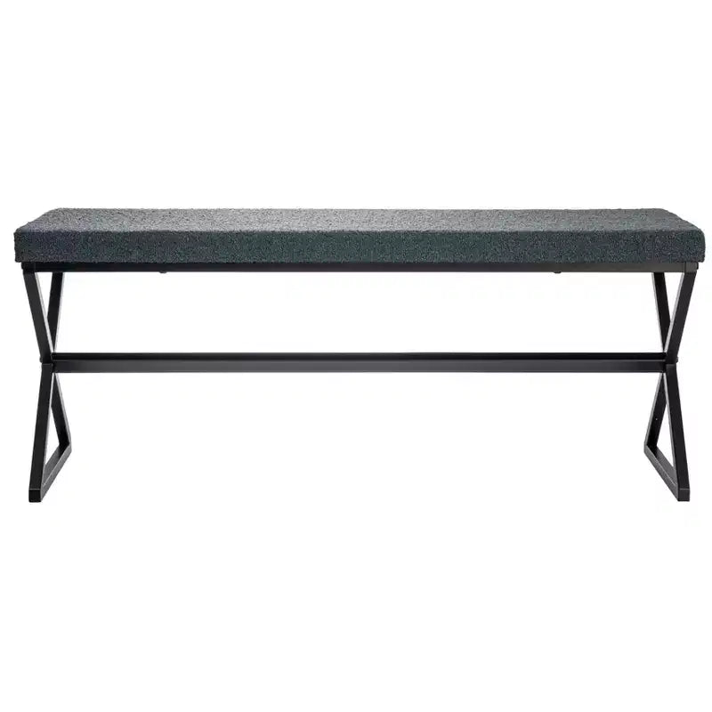 Banc en métal avec coussins en bouclette