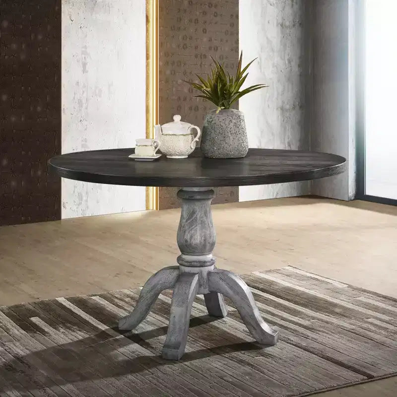 Roundhill Furniture Iris Round Pedestal Wood Dining Table