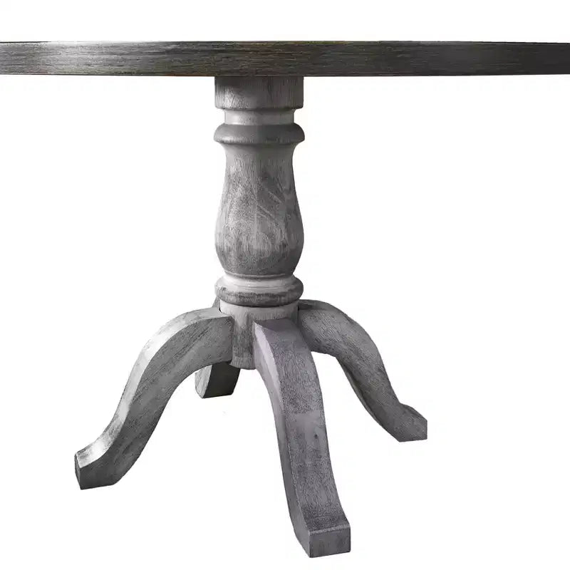 Table de salle à manger ronde en bois sur pied central