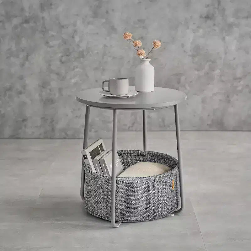 Table d'appoint ronde avec rangement