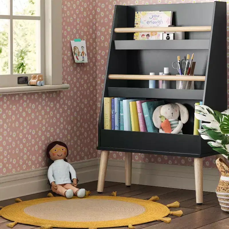 Étagère à livres pour enfants moderne, haute, à trois tablettes